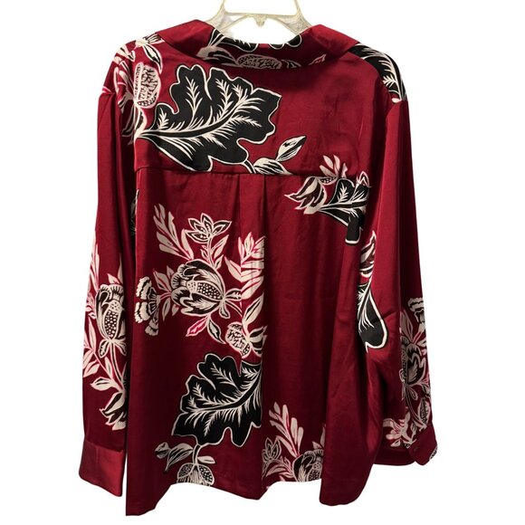 Rafaella Womens Floral Button-Up Blouse Sz 3X Polyester Jacket blouse. NWT - Picture 9 of 12